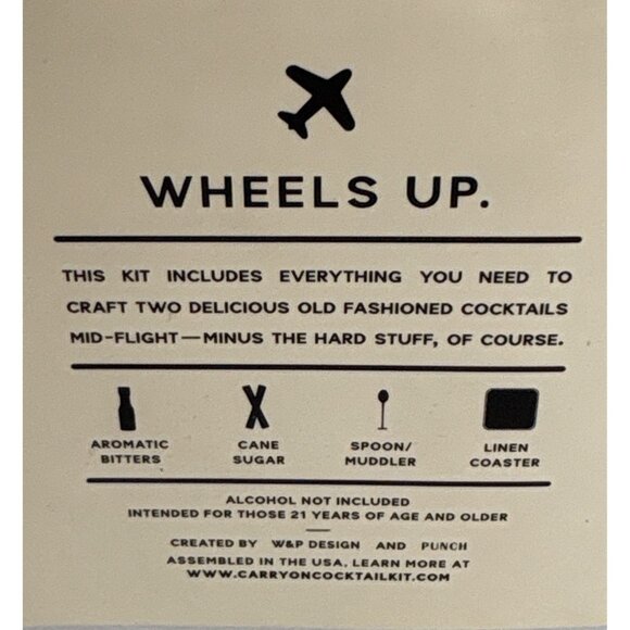 The Carry On Cocktail Kit The Old Fashioned Mix Set Wheels Up NEW - Picture 3 of 6